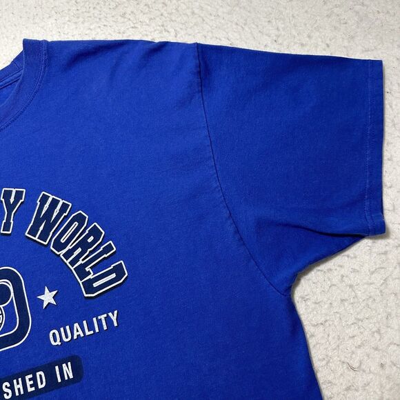 Disney Parks Men's XL Walt Disney World Crewneck Graphic T Shirt 1971 Logo Blue - Picture 4 of 11